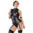 Cottelli Bondage - body brillante sin mangas y esposas (negro) - L