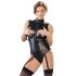 Cottelli Bondage - body brillante sin mangas y esposas (negro) - L