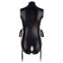 Cottelli Bondage - body brillante sin mangas y esposas (negro) - L