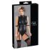 Cottelli Bondage - body brillante sin mangas y esposas (negro) - XL