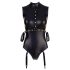 Cottelli Bondage - body brillante sin mangas y esposas (negro) - XL