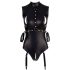 Cottelli Bondage - body brillante sin mangas y esposas (negro) - XL
