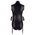 Cottelli Bondage - body brillante sin mangas y esposas (negro) - XL