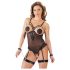 Cottelli Bondage - Body y esposas de metal (negro) - M