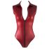 Cottelli Fiesta - Body sin mangas brillante con cremallera (rojo) - M