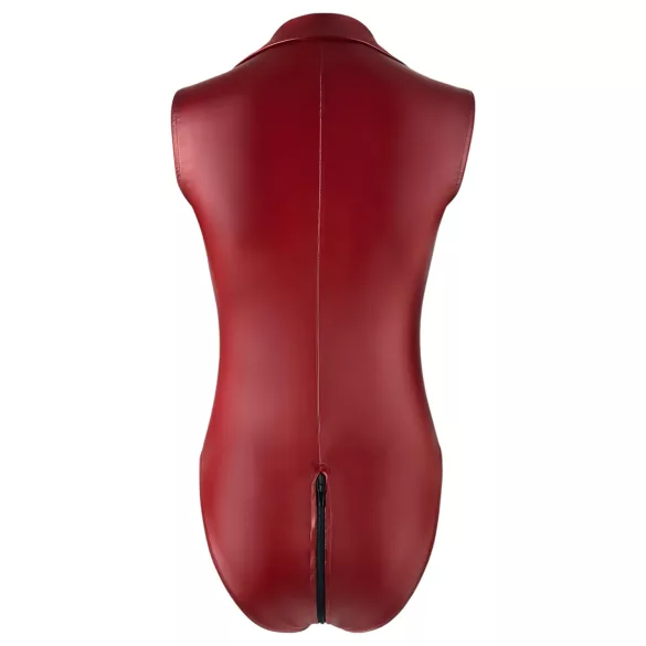 Cottelli Party - body brillante sin mangas con cremallera (rojo) - M