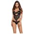 Obsessive Alluria - body de encaje floral (negro)