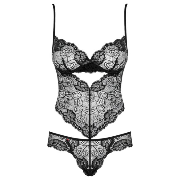 Obsessive - body de encaje floral - negro
