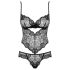 Obsessive Alluria - body de encaje floral (negro)