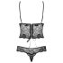 Obsessive Alluria - body de encaje floral (negro)