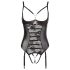 Abierta Fina - Body abierto con encaje y tiras (negro) - 80C/M