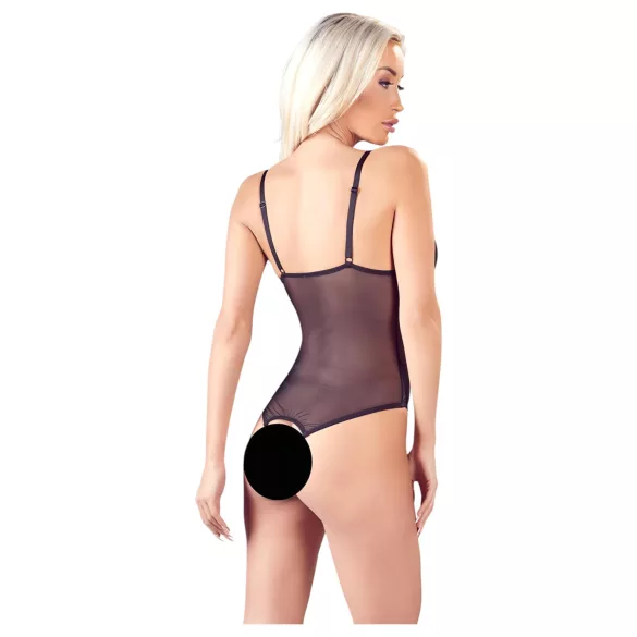 Cottelli - body abierto con encaje y perlas - negro