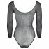 NO:XQSE - body de malla brillante con manga larga - negro (Tallas S-L)