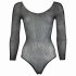 NO:XQSE - body de malla brillante con manga larga - negro (Tallas S-L)