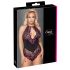 Cottelli Plus Size - Body floral (negro-violeta)