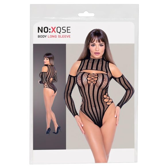 NO:XQSE - body negro de malla manga larga (S-L)