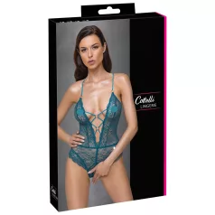 Cottelli - body abierto de encaje con cordones (verde)