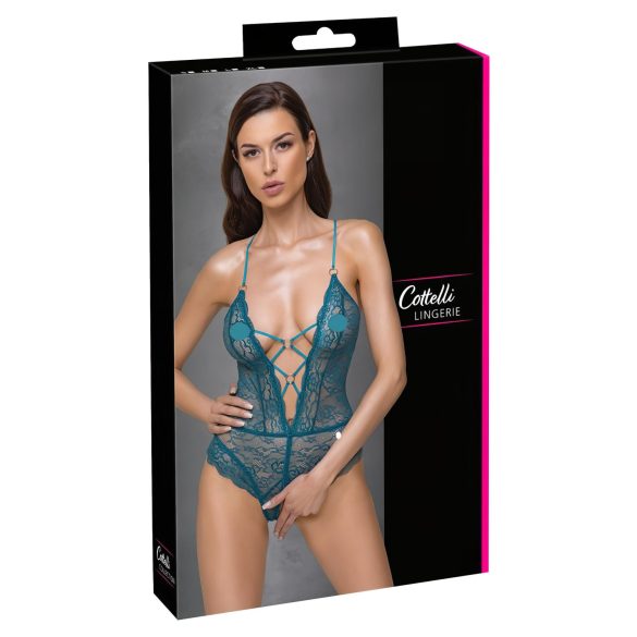 Cottelli - Body abierto encaje verde con lazos - L
