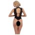 Abierta Fina - body negro con encaje y strass - M
