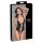 Cottelli Bondage - body abierto con aros, negro brillante - XL