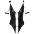 Cottelli Bondage - body abierto con aros, negro brillante - XL