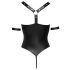 Cottelli Bondage - body abierto con aros, negro brillante - XL