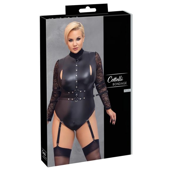 Body encaje Bondage Plus Size negro - 3XL