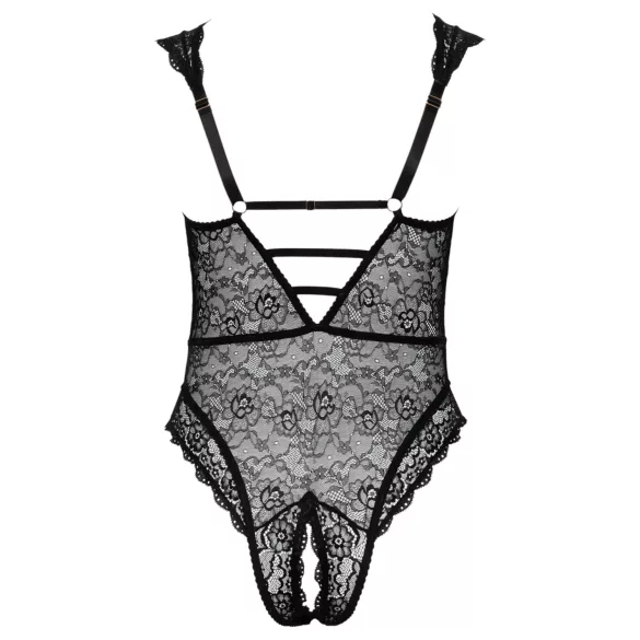 Cottelli Curves Plus Size - body transparente estampado - negro
