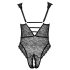 Cottelli Curves Talla Plus - body negro transparente y estampado - 95F/2XL