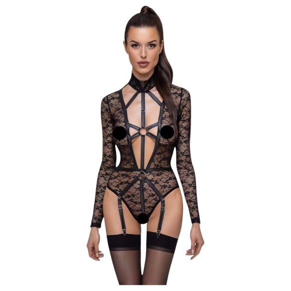 Cottelli - body transparente con tirantes (negro) - L