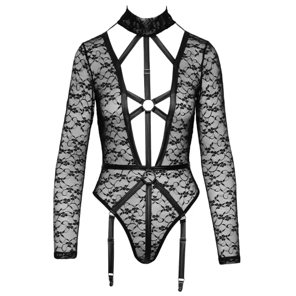 Cottelli - body de tirantes transparente - negro - L