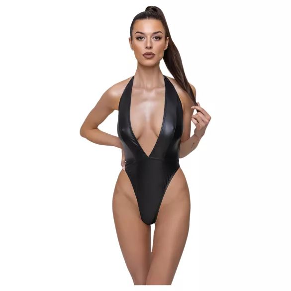 Cottelli Party - body brillante con cuello halter - negro - L