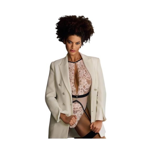 Obsessive Lilines - body con liguero - encaje rosa - L/XL