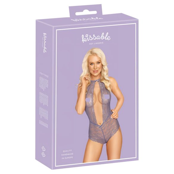 Kissable - body de encaje halter (morado)