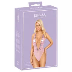 Kissable - body de encaje bordado floral - rosa - L/XL