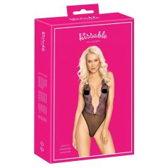 Besable - body negro con bordado rosa
