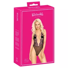 Besable - body negro con bordado rosa - L/XL