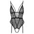 Cottelli - body abierto con liguero (negro)