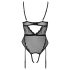 Cottelli - body abierto con liguero (negro)