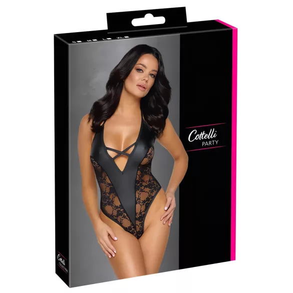 Cottelli Party - body transparente floral - negro