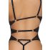 Abierta Fina - body abierto de encaje con strass (negro) - M