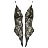 Abierta Fina - body abierto de encaje con strass (negro) - M
