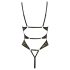 Abierta Fina - body abierto de encaje con strass (negro) - M