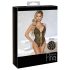 Abierta Fina - body abierto de encaje con strass (negro) - M