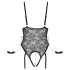 Cottelli Bondage - body abierto con esposas - encaje negro - L