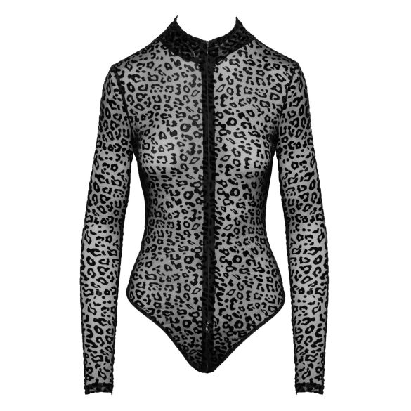 Noir - body de manga larga con estampado de leopardo (negro)