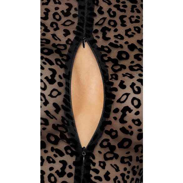 Noir - body de manga larga con estampado de leopardo (negro) - M