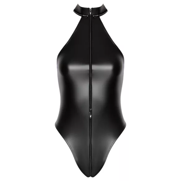 Noir - body negro brillante con tirantes al cuello - M