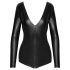 Noir - Body negro brillante de manga larga - M