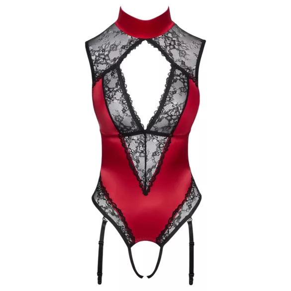 Cottelli - body de encaje con cuello halter - rojo